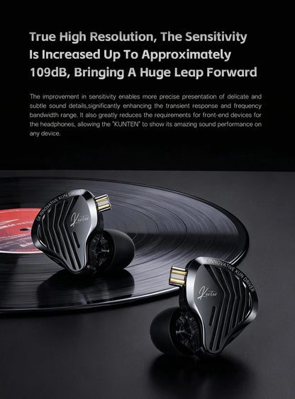 GK KUNTEN Earphones New Generation Dynamic Driver Unite Headests Hifi Music Earbuds DJ Headphones