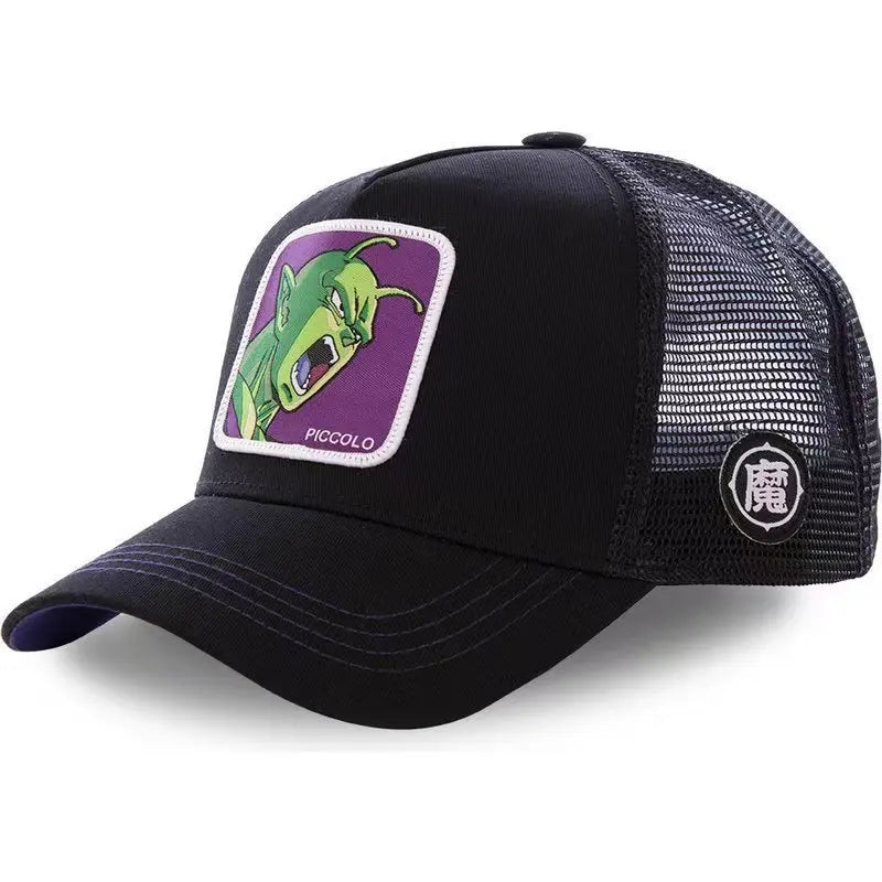 Casquette de baseball ajustable et respirante en maille avec languette brodée « Dragon Ball » : casquette de protection solaire pour hommes et femmes, adaptée aux activités de plein air