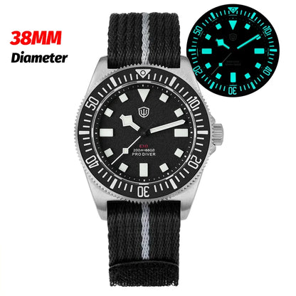 Watchdives EXD 40Mm Titanium Dive Watch Men's VH31 Sweep Quartz Watches 200 Waterproof AR Sapphire BGW9 Luminous 316L Wristwatch