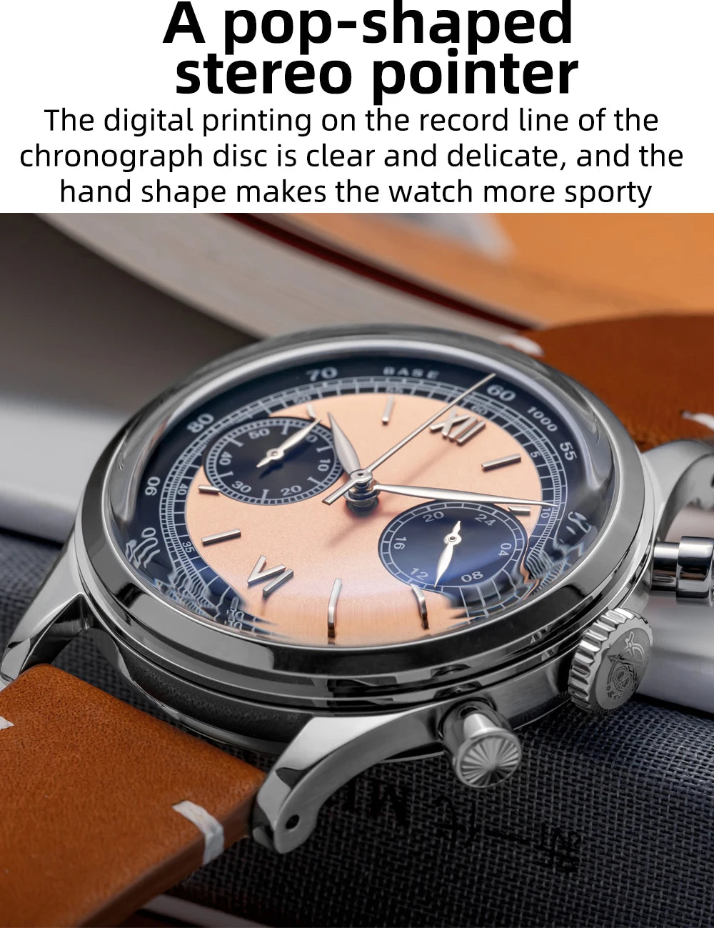 ADDIESDIVE Reloj Hombre  Multifunctional Chronograph Watch VK64 Leather Watch 10Bar Waterproof Mens Quartz Watches часы