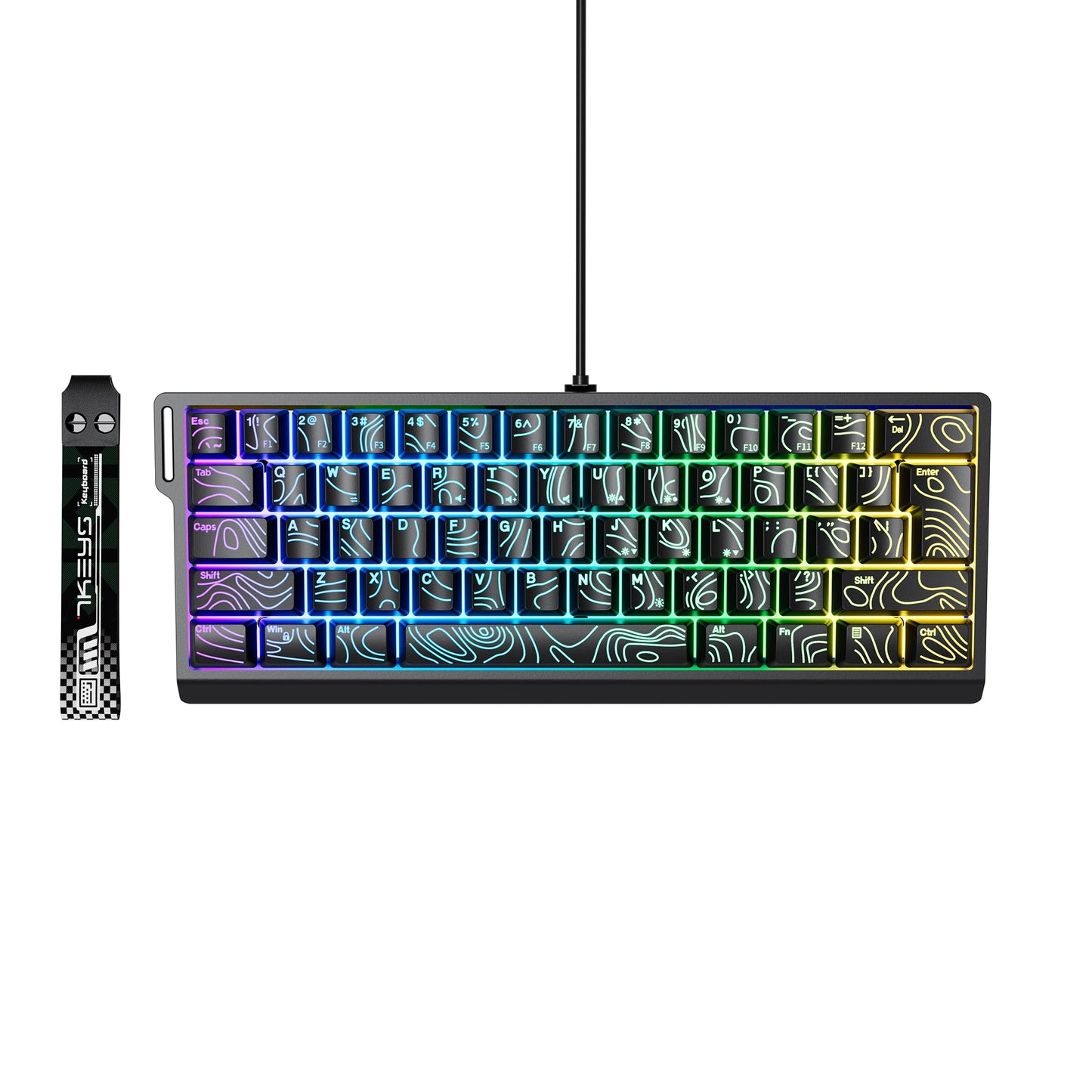 60% compact wired keyboard with RGB backlighting and gradient keycaps are suitable for Windows tablets, laptops and gamers.