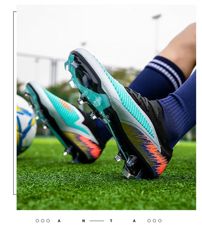 New Men Football Boots Shoes Match Training Soccer Shoes Non-Slip Cleats Long Spikes FG Ultralight Outdoor Sneaker Drop Shipping