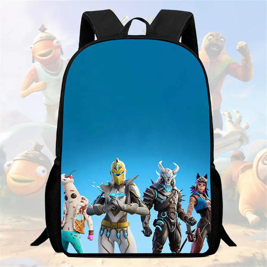 Kids School Backpack Cartoon Fort-nite Bags for Girls Boys Durable Lightweight Large Capacity Breathable