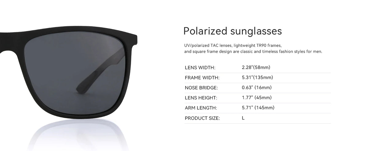 ZENOTTIC New Square Polarized Sunglasses for Men Ultralight Carbon Fiber Sun Glasses Driving Fishing Golf Sport UV400 Protection
