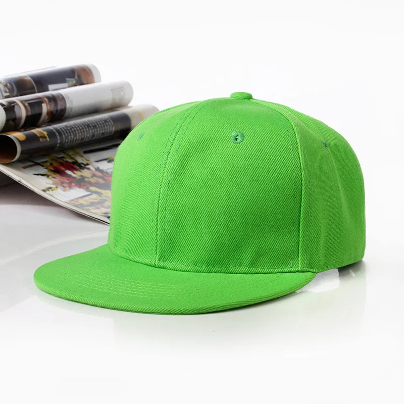 Fashion Solid Baseball Cap Flat Peak Hip Hop Hats Men Women Snapback Caps Male Bone Band Kpop Casual Travel Outdoor Sun Hats