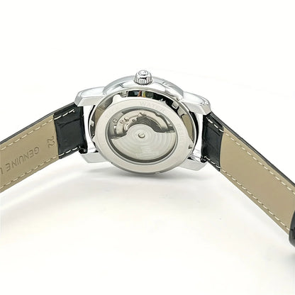 Relógio mecânico automático para homem – Design esqueleto elegante, estilo «business casual» na moda, caixa em liga metálica e bracelete em pele, sem pilha
