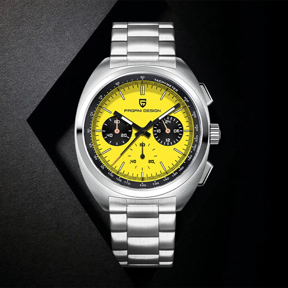 Relógio masculino de quartzo Pagani Design 2026 Fashion, marca de topo de luxo, safira, cronógrafo masculino VK63 em aço, de mergulho