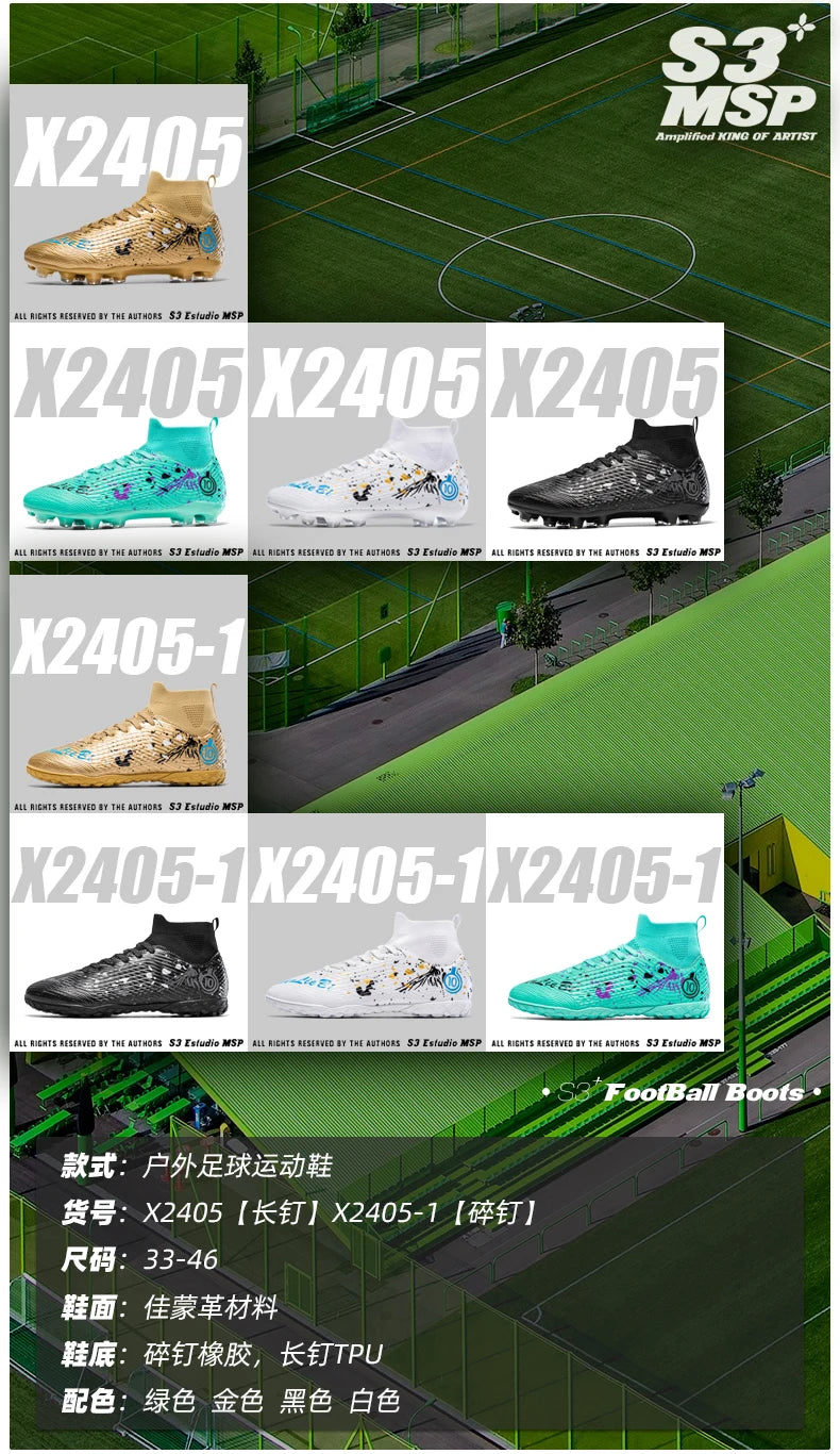 New Men Professional Soccer Shoes Non-slip Football Boots Unisex Breathable Futsal Sports New Cleats Drop Shipping Ultralight
