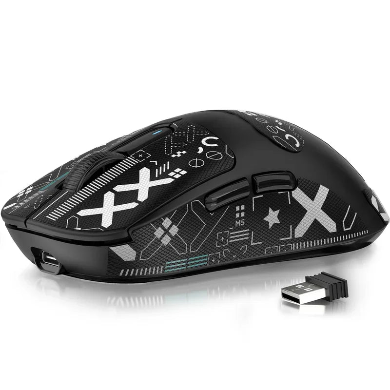 ATTACK SHARK X3 kabellose Gaming-Maus PixArt PAW3395 49g SUPERLIGHT, BT/2.4G kabellos/kabelgebunden, 6 einstellbare DPI-Stufen bis zu 26000