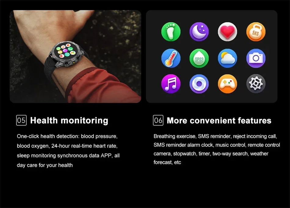 Men's Fashion Outdoor Sport GPS Smart Watch with AMOLED HD Screen, Heart Rate Monitor, and Waterproof Features