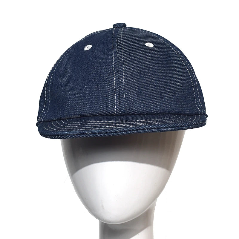 Four Seasons Fashion Short Brim Denim Baseball Cap Men Women Dad Hat Adjustable Trucker Style Low Profile Caps