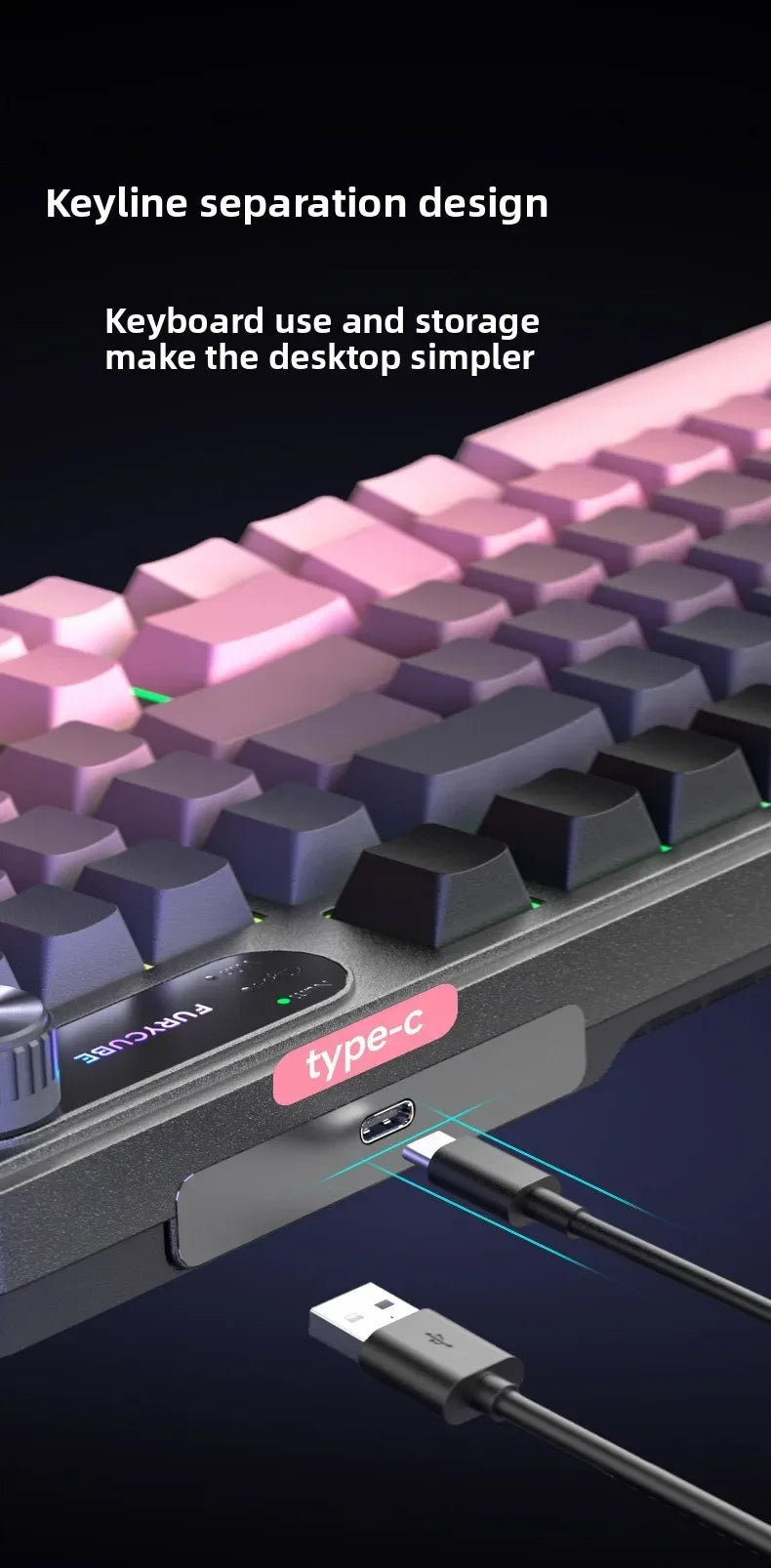 Wired Silent Keyboard Gaming Keyboard Magnetic Mechanical Wired for Pro Gaming Rapid Trigg 8000Hz 128K Rate