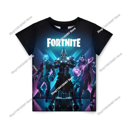 Anime Fortnite T-Shirts Girl Clothing T Shirt Boys White Cartoon Tees Baby Summer Shirts Cute Printed Tops Costume
