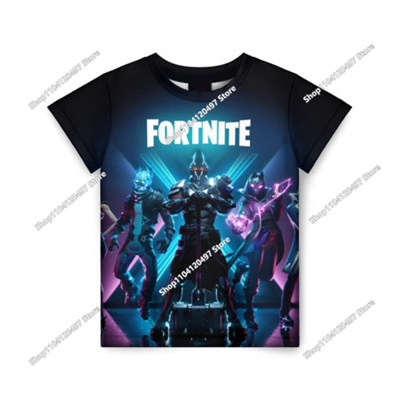 T-shirt Fortnite para Crianças Banana Peely, T-shirt para Homem e Mulher, T-shirt Battle Royale, Top de Verão Harajuku