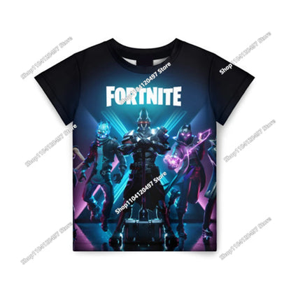 T-shirt Fortnite para Crianças Banana Peely, T-shirt para Homem e Mulher, T-shirt Battle Royale, Top de Verão Harajuku
