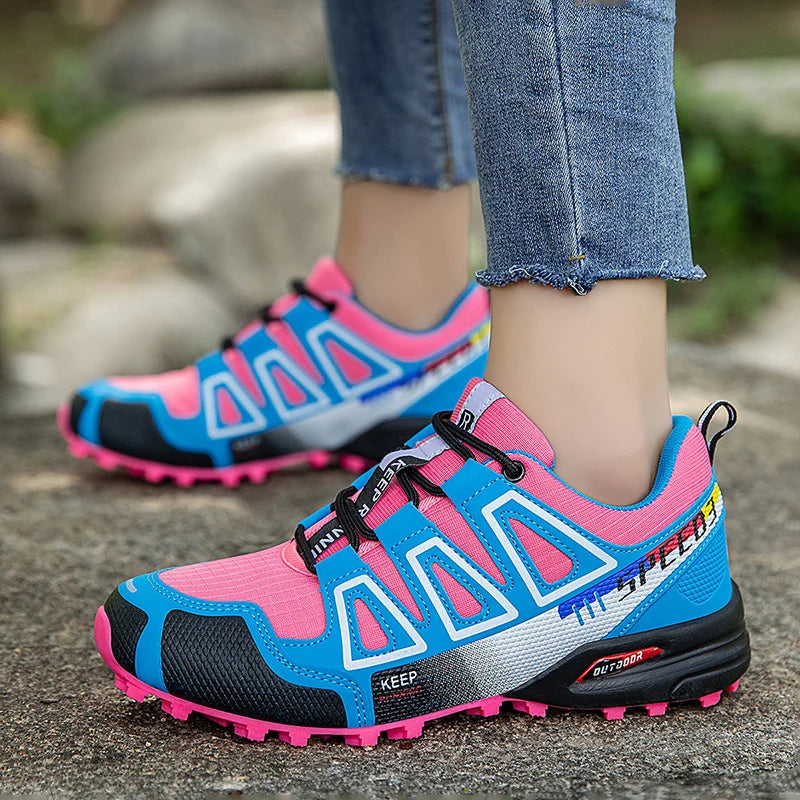 Scarpe da trekking da donna per attività outdoor, scarpe sportive da escursionismo, scarpe tattiche da caccia antiscivolo, scarpe da arrampicata traspiranti con lacci, ciclismo