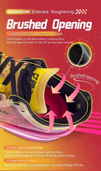 IRUNSVAN Carbon Plate Marathon Running Shoes, Professional Stable Support, Shock Absorption, Ultra-Light Rebound Sports Shoes