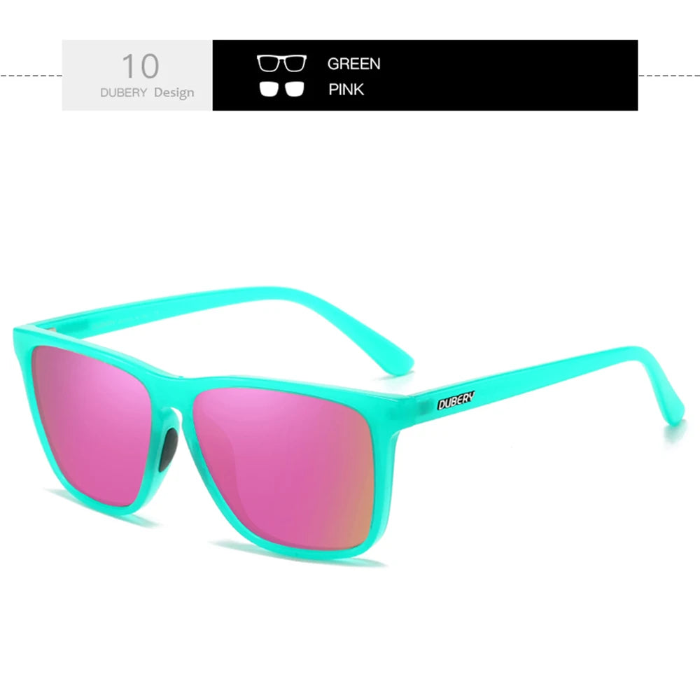 DUBERY Full Rim Polarized Fashion Sunglasses For Men And Women 14 Colors Model 108