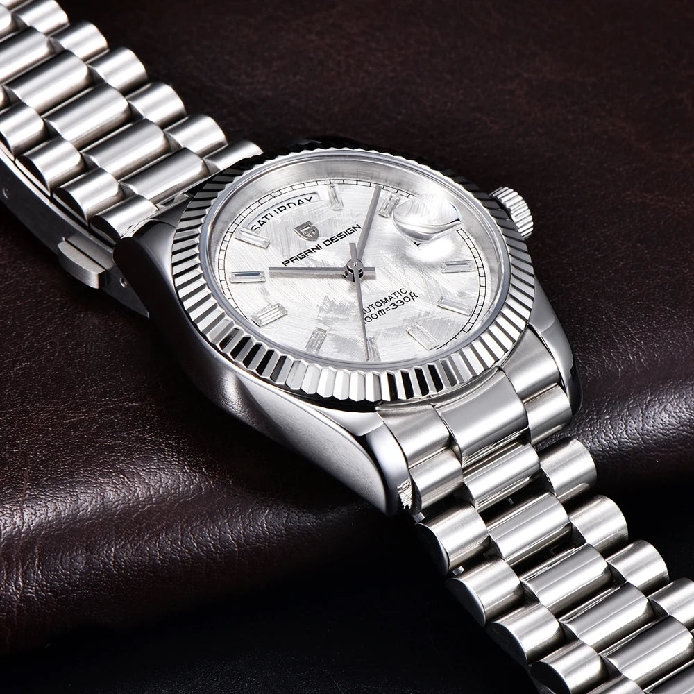 2026 New PAGANI DESIGN Enamel Dial DD36 Luxury Silver Gold Automatic Watch For Men AR Sapphire crystal Mechanical Wristwatch Men