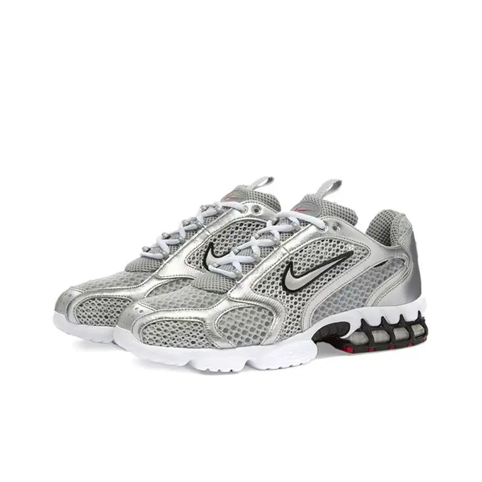 Nike Air Zoom Spiridon Cage 2 Унисекс ниски ежедневни обувки, издръжливи на износване, сиво-червени, за ежедневен стил CJ1288-600