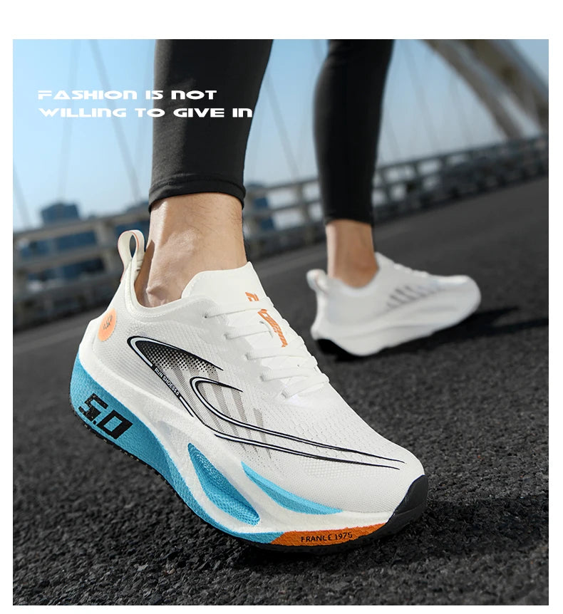 FourSeasons Ανδρικά Αθλητικά Sneakers CarbonPlate για Τρέξιμο, Αναπνεύσιμα Παπούτσια Μαραθωνίου για Αγώνες, Άνετα Παπούτσια Στίβου, Προπόνησης και Περπατήματος