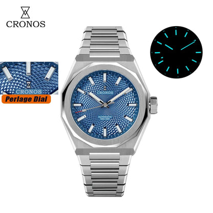 Cronos Luxury Men's Watch 36mm Automatic PT5004 Miyota 90S5 Wristwatches Sapphire 10ATM See-through Case Back L6050 men's watch