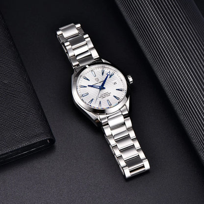 Reloj de lujo para hombre PAGANI DESIGN – Modelo automático mecánico (calibre 8215), de acero inoxidable, hermético, con indicador de fecha y agujas luminiscentes