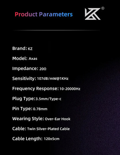 KZ Axas Earphones FPS Dedicated Gaming Earbuds In Ear Monitor IEM HiFi Bass Wired Headphones PK Castor ZSN PRO 2 ZS10 PRO X