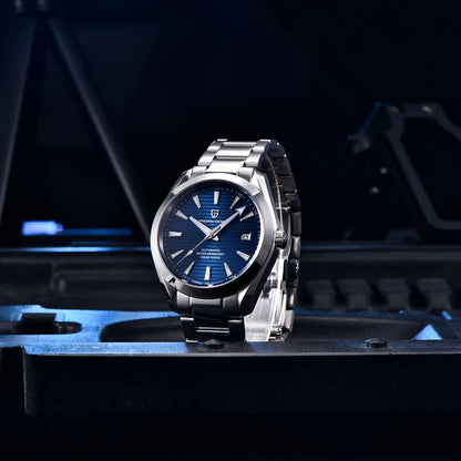 Reloj de lujo para hombre PAGANI DESIGN – Modelo automático mecánico (calibre 8215), de acero inoxidable, hermético, con indicador de fecha y agujas luminiscentes