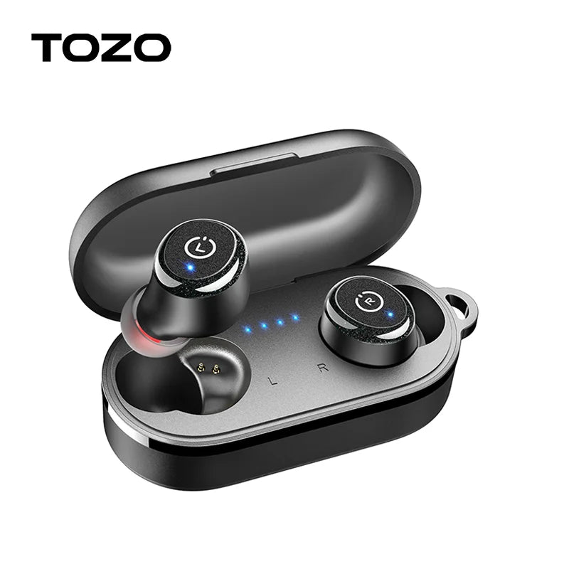 TOZO T10 Bluetooth 5.3 Earphones ,Wireless Headphones , AI Enhanced Calling With Deep Bass, IPX8 Waterproof Earbuds ,45H Play