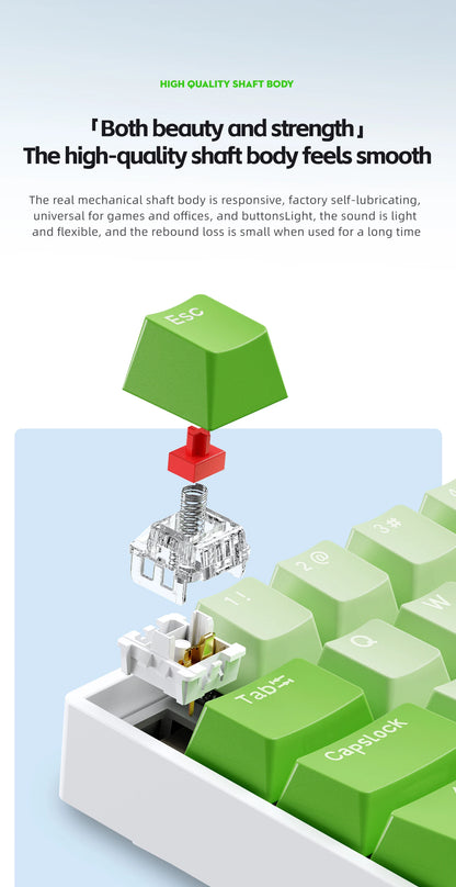 K68 68Key Wireless Mechanical Keyboard Tri-mode Connection, Full Key Hot Swap, RGB lighting Effects, L