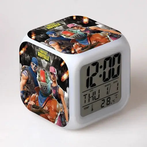Fortnite Alarm Clock Cute Fashion Cartoon Personalized Creative Kawaii Minimalist LED Alarm Clock Gift for Friends' Birthday