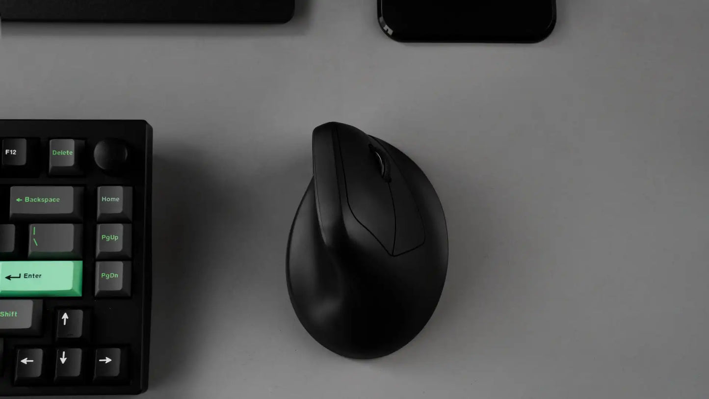 Keychron M5 kabellose ergonomische Maus, optisch, 8K Polling-Rate, 2.4GHz & Bluetooth, Type-C, 3950 Sensor
