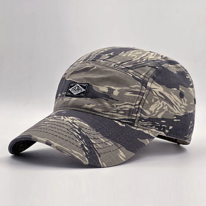 Arbejdstøj-inspireret camouflage-baseballkasket med kort skygge til mænd og kvinder, trendy unisex-solhat til udendørs brug