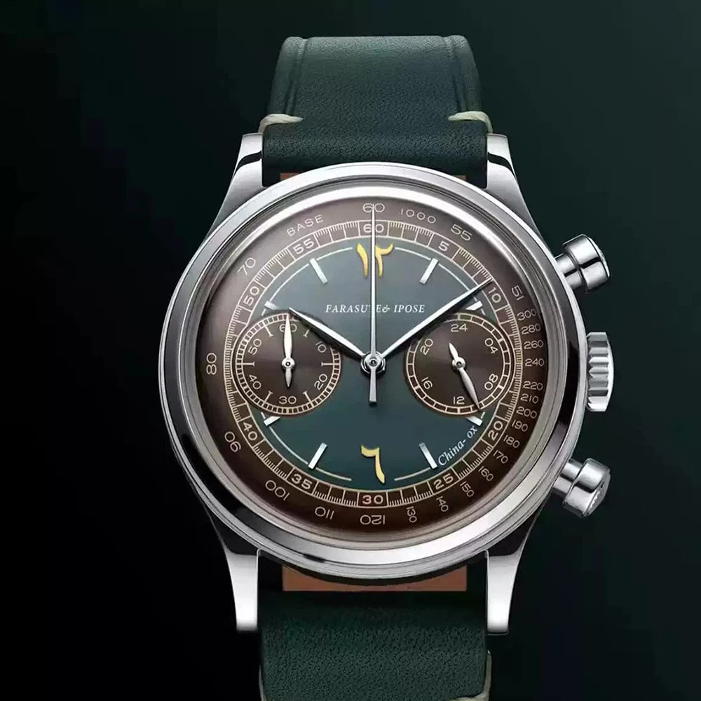 FARASUTE Retro Japan VK64 Quartz Movement Chronograph Wristwatch For Male Fashion Sapphire Sports Watches Men Clock reloj hombre
