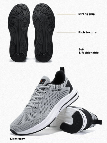 Baasploa Men Running Shoes Brand Male Designer Mesh Casual Sneakers Lightweight Lace-Up New Male Outdoor Sports Tennis Shoe