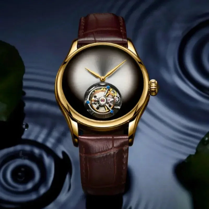 AESOP Flying Tourbillon Skeleton Watch For Men Mekanisk vattentät herrklocka Lyxigt urverk Rostfritt stål