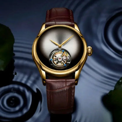 AESOP Flying Tourbillon Skeleton Watch For Men Mekanisk vattentät herrklocka Lyxigt urverk Rostfritt stål