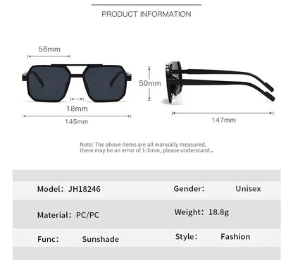 Trendy Women Luxury Polygonal Sunglasses Double Beam Men Metal Sunglass Outdoor Driving Shade Unisex