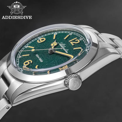 ADDIESDIVE 36mm Bestseller-Herrenuhr AD2518 mit gewölbtem Spiegelglas, 316L-Edelstahl, Herrenuhr, 100m wasserdichte Quarzuhr