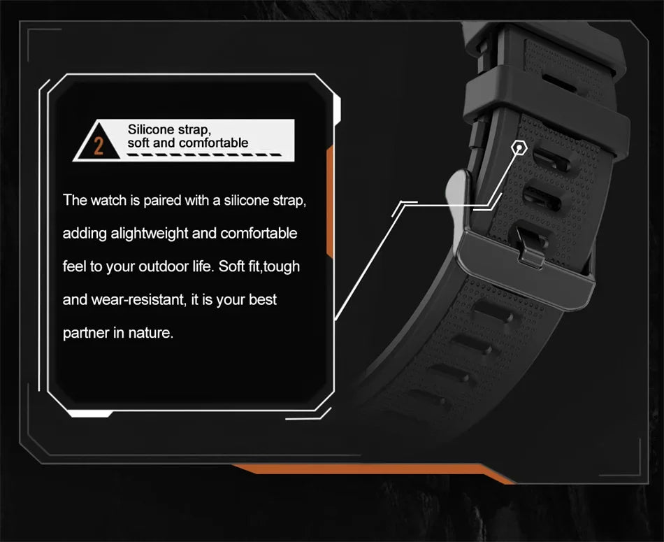 Men's Fashion Outdoor Sport GPS Smart Watch with AMOLED HD Screen, Heart Rate Monitor, and Waterproof Features