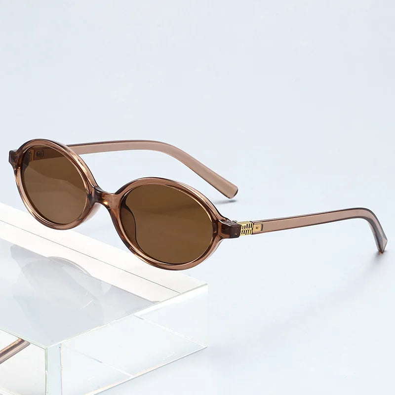 Small Fashion Oval Leopard Sunglasses Women Lovely Ins No Makeup Anti Blue Light Glasses Cute Decorative Computer Glasses 선글라