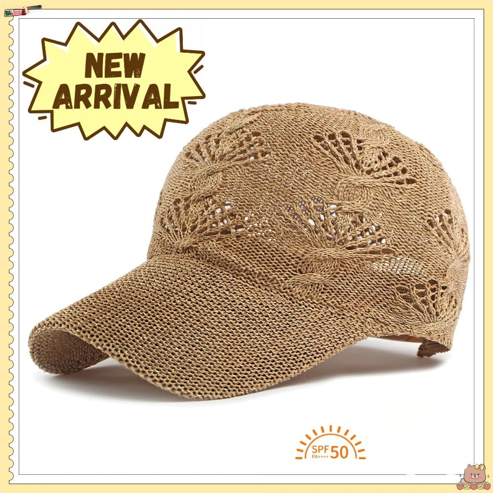 Casquette de baseball d'été en maille ajourée brillante pour femme, casquette de protection solaire pour les activités de plein air, respirante, flatteuse et polyvalente