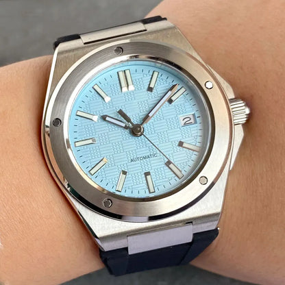 Tandorio Neue schwarze luxuriöse Business-Herrenuhr im Engineer-Stil, mechanisch, Saphirglas, 100m wasserdicht, NH35A Automatikuhren