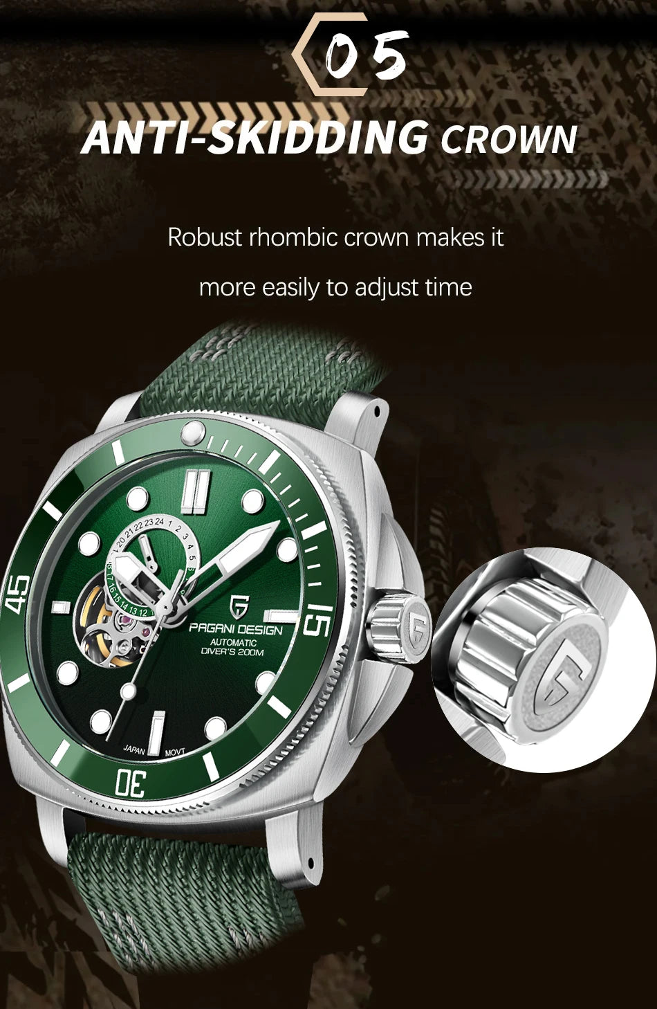 PD1736 PAGANI DESIGN 2025 Men Automatic Mechanical Watches Casual Fashion Sapphire Stainless Steel Diving TMI NH39 Men's Watch