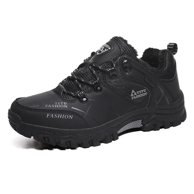 Suede Leather Men Hiking Shoes Outdoor Trail Trekking Sneakers Men Non-slip Breathable Climbing Shoes Men Mountain Sports Shoes