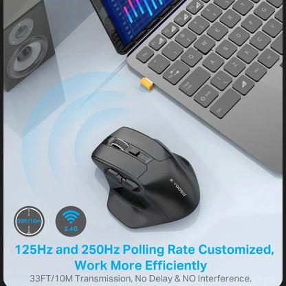 E-YOOSO X-31 USB 2.4G trådløs gamingmus i stor størrelse til store hænder PAW3212 4800 DPI 5 knapper til gamere, computer, bærbar og PC