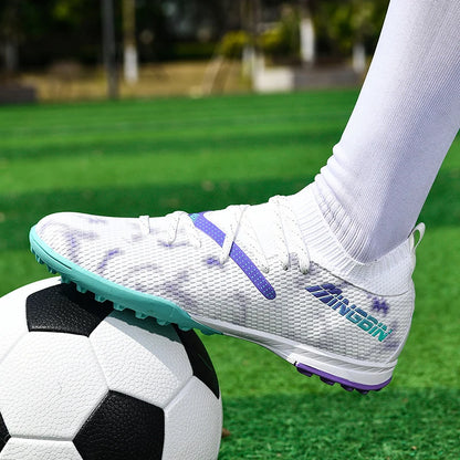 Chaussures de football en mesh respirant pour hommes, crampons de football professionnels, chaussures de football pour jeunes, antidérapantes, baskets pour hommes, Society Chuteira