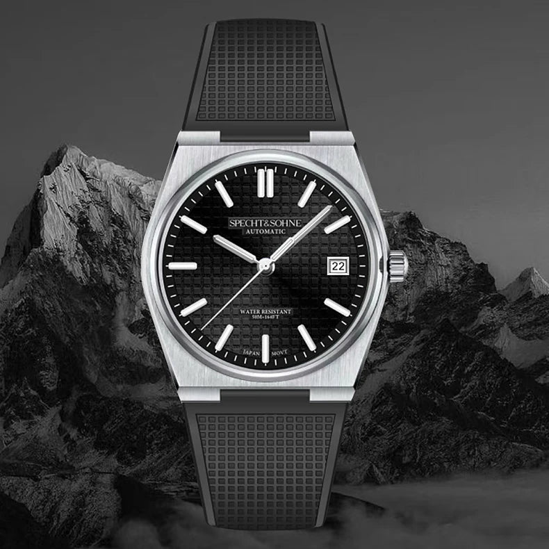 2026 New 37MM SPECHT&SOHNE Men Automatic Mechanical Watches Japan 8215 Movt Sapphire Ice Blue Stainless Steel Relogio Masculino