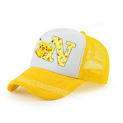Pokemon Pikachu Baseball Cap Cartoon Anime Popular Letters Print Kids Hat Summer Athleisure Adjustable Parent-child Hats Gift